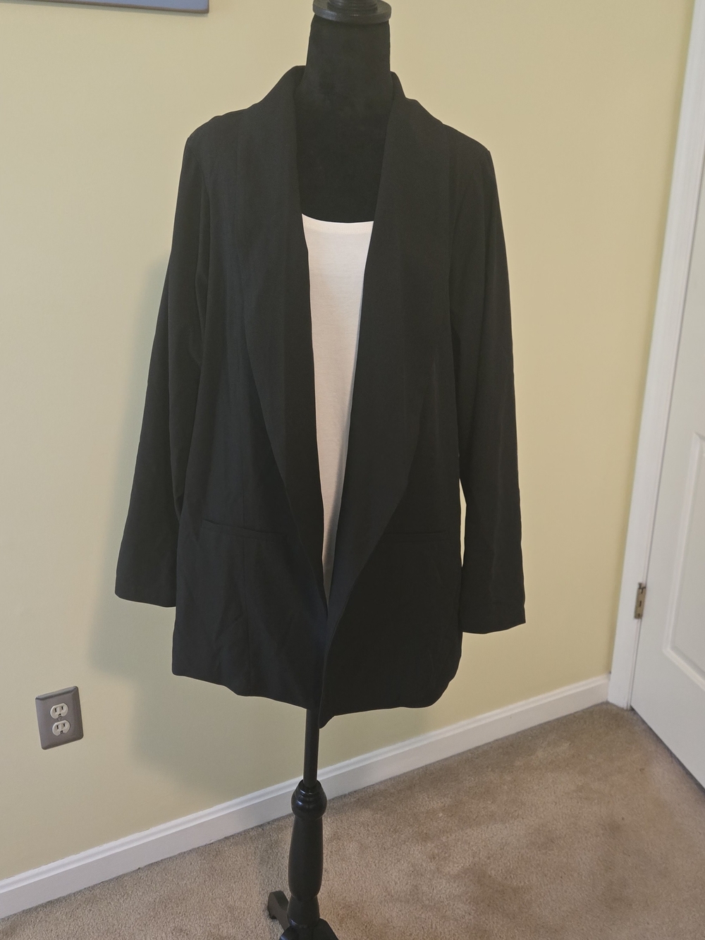 torrid Black Open-Front Draped Blazer